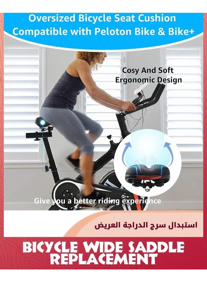 EETU Wide Cycling Saddles,Comfort Foam MTB Bicycle Seat,Waterproof Hollow Bicycle Saddle For Men Women,Replacement Bike Seat Cushion With Dual Shock Ball For Exercise/Road/Stationary Bikes - Image 5